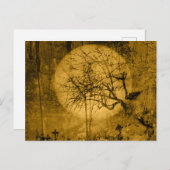 不気味なアンティークルージングイエローセレクトハロウィーン シーズンポストカード (正面/裏面)