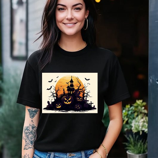 不気味なイラストのハロウィンTシャツ Tシャツ
