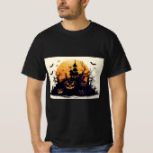 不気味なイラストのハロウィンTシャツ Tシャツ (正面)