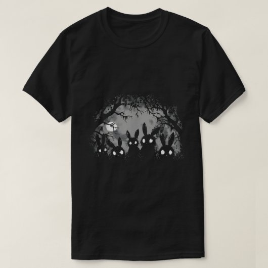 不気味なウサギの森 ゴシック・グランジTシャツ Tシャツ (デザイン正面)