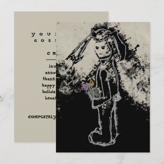 不気味なウサギ 招待状 (正面/裏面)