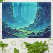 不気味なウッドランドの目 キッチンタオル (折り畳み)