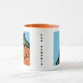 不気味なエッグパンプキン – ハロウィーン |名前の追加 マグカップ (中央)