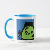 不気味なエッグフランケンシュタインハロウィーン |名前の追加 マグカップ (左)