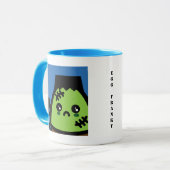 不気味なエッグフランケンシュタインハロウィーン |名前の追加 マグカップ (正面左)