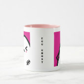 不気味なエッグ幽霊ハロウィーン |名前の追加 マグカップ (中央)