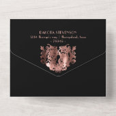 不気味なエレガンス | Gothic Rosegold Skeleton 結婚's オールインワン招待状 (裏面)