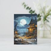 不気味なオールドハ幽霊のよく出るウス ポストカード (スタンド正面)