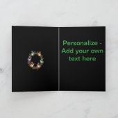 不気味なカエルの装飾が施された、気まぐれな花輪の境界 シーズンカード (内部)