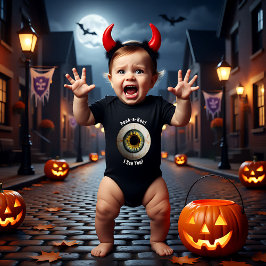 不気味なカスタマイズ可能な目のスパイ私の不気味な目 ベビーボディスーツ