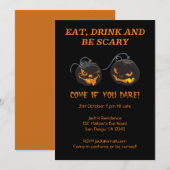 不気味なカボチャが食べたり飲んだりして怖がろう ハロウィン (正面/裏面)