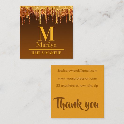 不気味なカボチャのハロウィーン スクエア名刺 (正面/裏面)