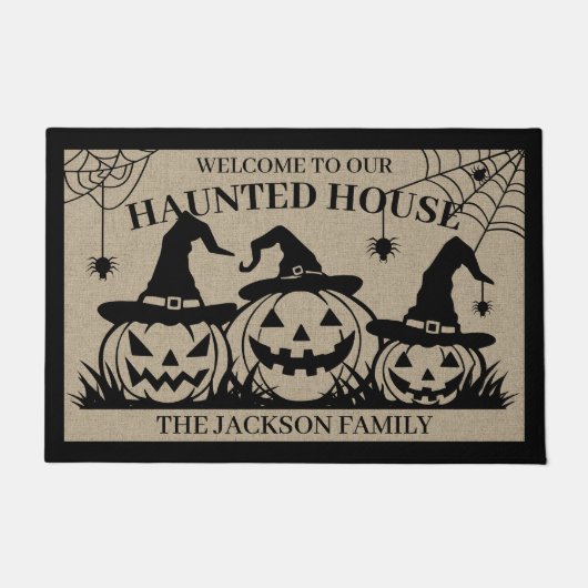 不気味なカボチャのパッチへようこそ ドアマット (正面)