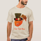 不気味なカボチャのヘッドハロウィーン Tシャツ (正面)