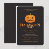 不気味なカボチャの子供たちのハロウィンパーティー 招待状 (正面/裏面)