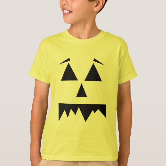 不気味なカボチャ顔ハロウィン不気味 Tシャツ (正面)