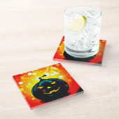 不気味なカボチャ ガラスコースター (アングル)