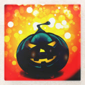 不気味なカボチャ ガラスコースター (正面)