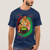 不気味なカボチャ ハロウィン ブルー 男女兼用 Tシャツ (正面)