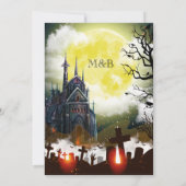 不気味なカボチャ、墓地、ゴースト ハロウィンパーティー 招待状 (裏面)