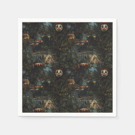 不気味なカーニバルハロウィーン スタンダードカクテルナプキン