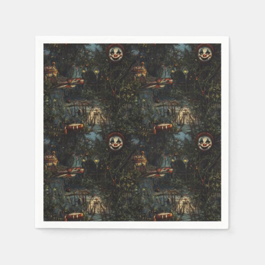 不気味なカーニバルハロウィーン スタンダードカクテルナプキン (正面)