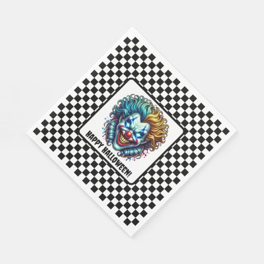 不気味なカーニバルピエロハロウィンペーパーナプキン スタンダードランチョンナプキン (角)