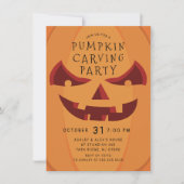 不気味なカービングハロウィーン 招待状 (正面)