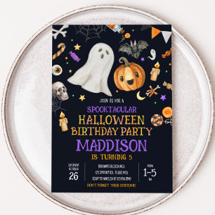 不気味なキッズハロウィーン衣装バースデーパーティー 招待状