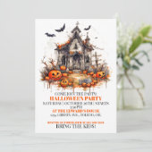 不気味なキャビンハッピーハローウィンパーティの招待状 招待状 (スタンド正面)