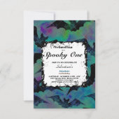 不気味なキュートなハロウィンゴースト1歳誕生日パーティー 招待状 (正面)