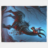 不気味なキリン フリースブランケット (正面(横))