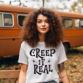 不気味なクモのハロウィンがクリープ実在 Tシャツ