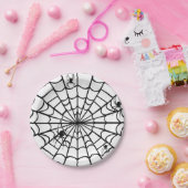 不気味なクモの巣 ペーパープレート (パーティー)