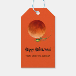 不気味なクモの血の月のハローウィンパーティ ギフトタグ