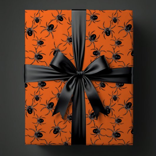 不気味なクモ ラッピングペーパー