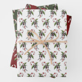 不気味なクリスマスキャンディーケーンスカル包装紙 ラッピングペーパーシート (インサイチュ)