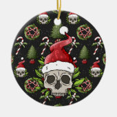 不気味なクリスマスサンタスカル セラミックオーナメント (正面)