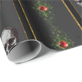 不気味なクリスマススカルラッピング紙 ラッピングペーパー (ロールコーナー)