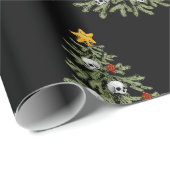 不気味なクリスマスツリースカルラッピング紙 ラッピングペーパー (ロールコーナー)