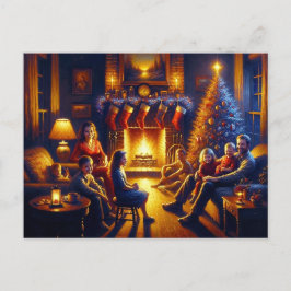 不気味なクリスマスファミリー絵画ズ ポストカード