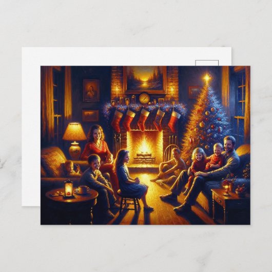 不気味なクリスマスファミリー絵画ズ ポストカード (正面/裏面)