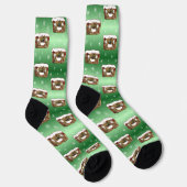 不気味なクリスマスフルーツケーキパターングリーン ソックス (右)