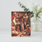 不気味なクリスマスホラーレトロファミリーポートレート ポストカード (スタンド正面)