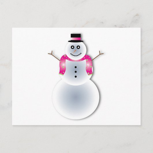 不気味なクリスマス雪だるま シーズンポストカード (正面)