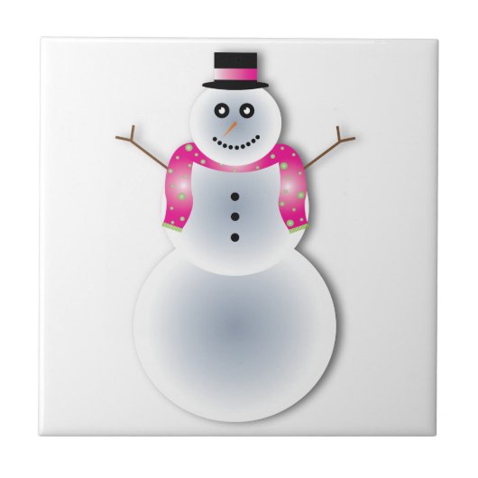 不気味なクリスマス雪だるま タイル (正面)