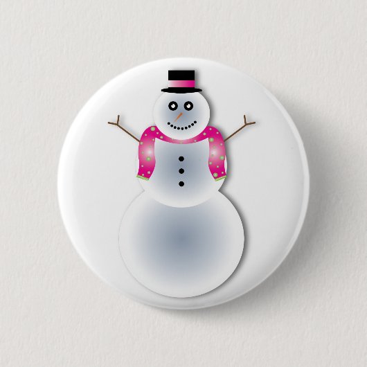 不気味なクリスマス雪だるま 缶バッジ (正面)
