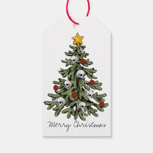 不気味なクリスマス |ゴシック風のクリスマスツリーグランジ ギフトタグ (裏面)