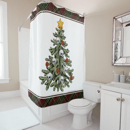不気味なクリスマス |ゴシック風のクリスマスツリーグランジ シャワーカーテン (インサイチュ)