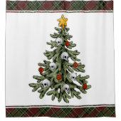 不気味なクリスマス |ゴシック風のクリスマスツリーグランジ シャワーカーテン (正面)